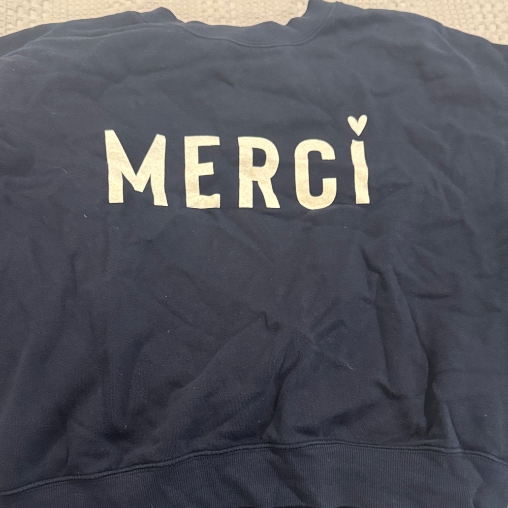 Z supply navy blue Merci cropped sweatshirt